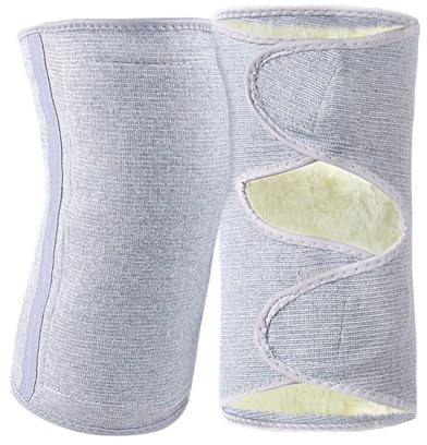 Hoement Genouillères Chaudes D'hiver, Protection de Jambe en Laine et Latex, Design Épais, Souples et Élastiques, Maintien du Genou