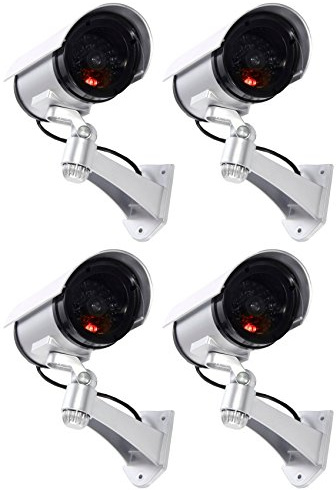 tempo di saldi 4 Telecamere di Sorveglianza Finte da Esterno Luce LED Lampeggiante Infrarossi