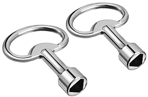 Sourcingmap 53mm Length 13mmx8mmx2mm Zinc Alloy Triangle Electrical Cabinet Key, Pack of 2