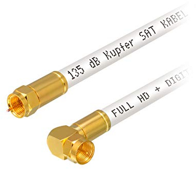 15m HB-DIGITAL HDTV reines Kupfer SAT Antennenkabel 5-Fach geschirmt max 135dB RG6 Koax Kompressionsstecker VERGOLDET gewinkelt 90° Grad Koaxial Kabel 1080p Full HD 3D UHD Ultra 4K F-Stecker weiß