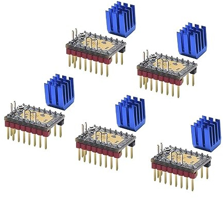 BIGTREETECH TMC2209 V1.3 Schrittmotortreiber UART, Step/DIR Modus Ultra Silent Stepsticks mit Kühlkörper für SKR V1.4 Turbo/SKR 3, Octopus/Manta M4P/M5P/M8P MKS Gen L 3D Drucker Motherboard 5Pcs