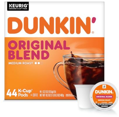 Dunkin’ Original Blend Medium Roast Coffee, Keurig K-Cup Pods, 44 Count Box