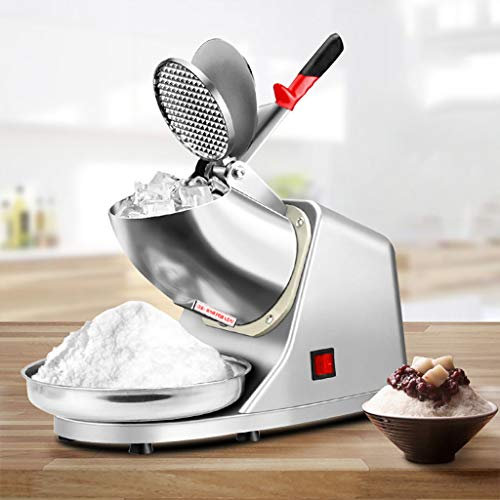 Snow Cone Maker Machine de 300W, Machine à Glace Pilée Machine Électrique de Rasoir à Glace avec Double Lame en Acier Inoxydable et Micro-Interrupteur de Sécurité pour Usage Commercial à Domicile