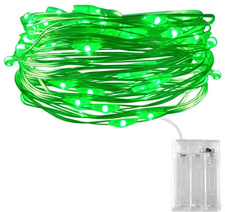 Led-ljusslingor 30 LED-lampor dekorativa älva batteridrivna ljusslingor, silvertråd lampa för sovrum, bröllop (grön)