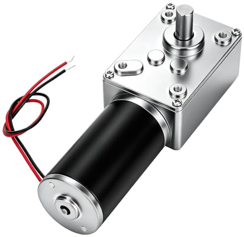 Moteur à Vis Sans Fin Réversible, DC12V 10-400Rpm Moteur de Boîte de Vitesses Électrique à Vitesse de Torsion Élevée, Moteur de Remplacement À Vis Sans Fin Avec D-Arbre de 8mm(12V 20RPM)