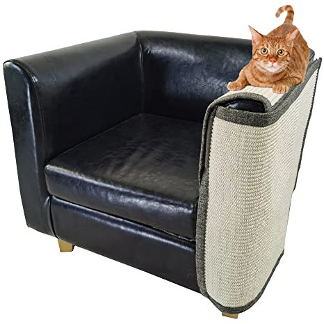 Sofá rascador para gatos totalmente envuelto, protección de muebles de sisal natural contra gatos rascador de gatos para sofá cama, silla, fácil instalación