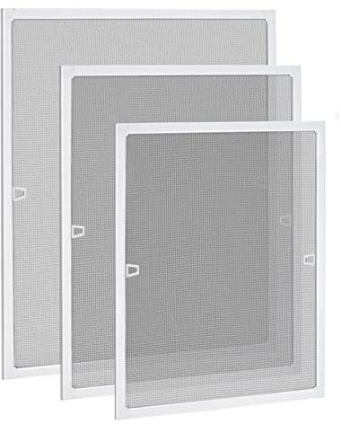 XMTECH Fliegengitter Fenster Insektenschutz Alu Rahmen 100cm x 120cm Weiß | Mückengitter mit Fiberglasgewebe & Aluminiumrahmen, UV-beständig, zuschneidbar, einfache Montage für Fenster, ohne Bohren