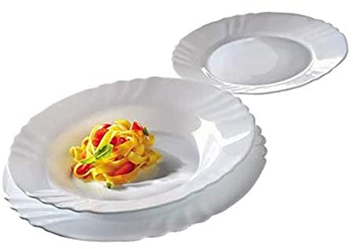 cosedacasa Servizio di Piatti per 6 12 Persone 18 36 Pezzi da Tavola in Cucina infrangibile Bianco bormioli insalatiera Omaggio-Servizio 12 Persone