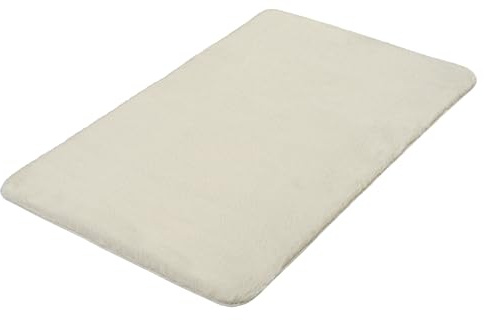 Kleine Wolke Badteppich CONY Beige 70 x 120 cm | OEKO-TEX zertifiziert, besonders weich, rutschhemmende Unterseite, für Fußbodenheizung, maschinenwaschbar, 100% Polyester