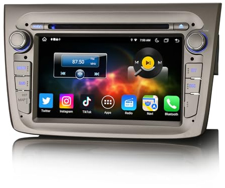 ERISIN 7 pollici Autoradio Android 14 GPS Navigatore per Alfa Romeo Mito Supporto Wireless CarPlay Android Auto DSP Wifi 4G DAB+ FM Radio RDS OBD2 USB DVD CD Schermo tattile 8-Core 4GB RAM+64GB ROM