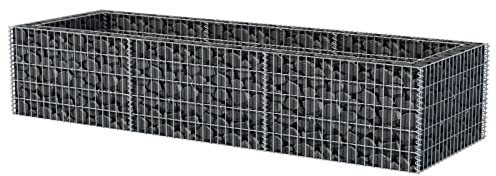 Keketa Gabion Raised Bed, Raised Bed Fencing Wire Patio Flower Plant Bed, Stone Wire Garden Landscape, Gabion Pot Outdoor Garden Stone Pot Steel 270x90x50 cm