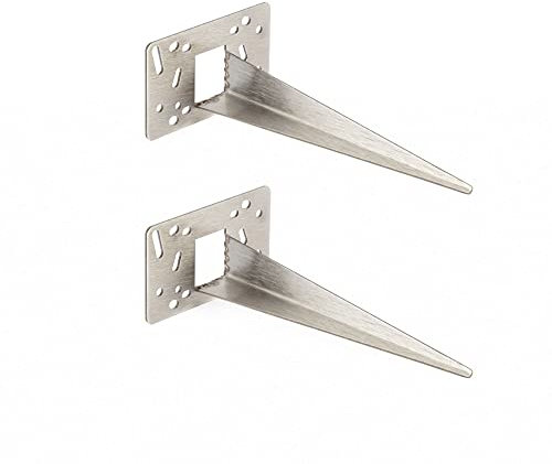 Novatool 2 x Erdspiess 10 x 6 x 18 cm Edelstahl Profi Gartenspieße Erdspieß für Lampen Gartenzubehör Steckdosensäulen Bodenanker für Lampen Bodenhülse Erdnagel Erdspies