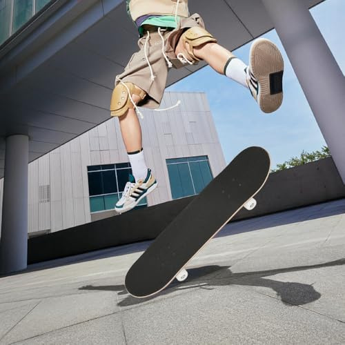 Skateboard Complet pour débutants Enfant Adulte, Skateboard 79 * 20 * 8.5 cm à 7 Couches Double Kick Deck concave Skate Board avec T-Tool pour Filles garçons débutants et Professionnels