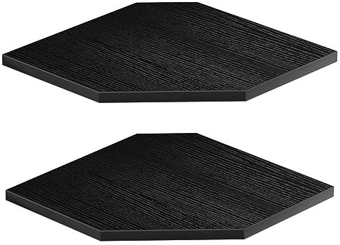 JJL Eckregal-Wandhalterung, Set mit 2 schwebenden Eckregalen mit Drahtloch, für Wandaufbewahrung wie Überwachungskamera, Wandregal für Hausdekoration, Raumdekoration (30 cm, schwarz)