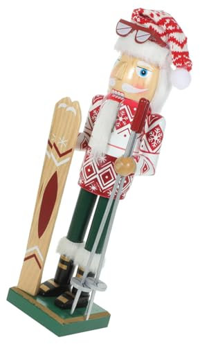 SEWACC Wooden Santa Claus Puppet Figurine Sturdy Holiday Decor for Skiing Model Versatile Christmas Ornament for Living Room Garden and More