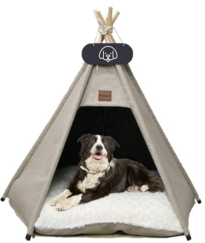 Mooipet Tipi Tenda per animali domestici con cuscino double face, per cani/gatti, cuccia per animali domestici, rimovibile e lavabile, per porcellini d'India, conigli, criceti, gattini, 40 x 40 x 50