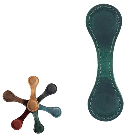 Vintage Deko Bookmark, Magnetische Lesezeichen aus Leder, Personalisierte Seitenmarkierungen Geschenk, Doppelseitig Magnetische Clips, Unverzichtbare Modeprodukte für Leser(Grün)