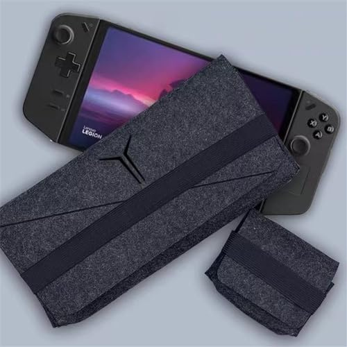 Szaerfa Carrying Case for Lenovo Legion go,Portable Travel Bag Ultra Slim Felt Pouch for Game Console Accessories, Shockproof Protective Storage Cases for Controller Handheld (Black)