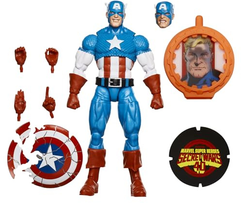 Marvel Legends Series Captain America, Avengers Retro Marvel Comics Secret Wars Action-Sammelfigur, Skala 15 cm