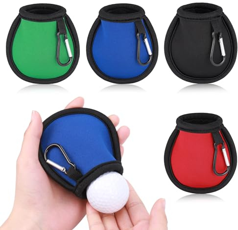 Fentar 4Pcs Pochette de Nettoyage pour Balles de Golf, Portable Sac de Balles de Golf,Imperméable à l'eau Sac de Golf avec Double Couche, Sac pour Balles de Golf Compact, Accessoires de Golf