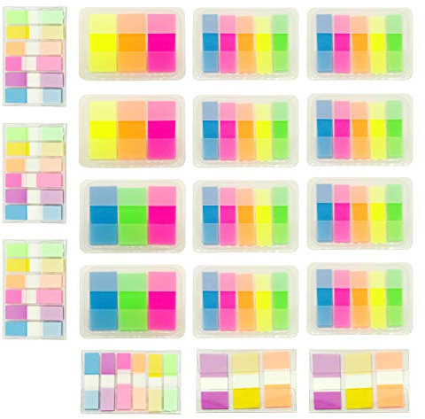 QUOZUO Haftnotizen Klebezettel, 1640 Stück Pop - up Index Haftmarker Transparent Plastik Film Haftnotizen Durchsichtig Pfeil Index Flaggen Tabs für Seitenmarkierung