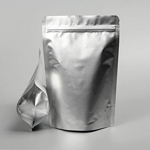 Tuokay, Sacchetto di Alluminio a Chiusura Lampo 105PCS, Sacchetti di Alimenti Richiudibili, 31cm*21cm Sacco in Argento per Alimenti, Caffè, Biscotti, Cibo per Animali