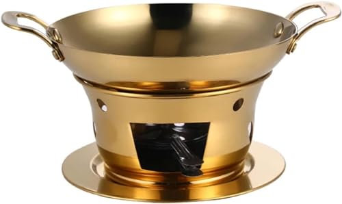 Scaldavivande in Acciaio Inossidabile, Scaldavivande per Buffet - Piatto da Portata Scaldavivande da Tavolo con Coperchio per Catering Feste Uso Quotidiano Oro,26cm