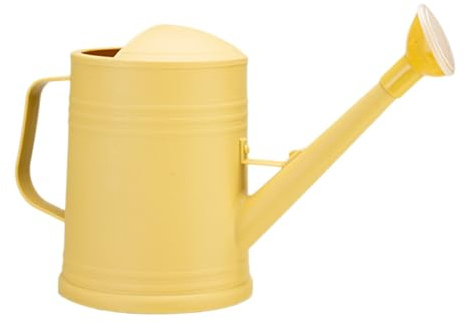 predolo 2L Gießkanne PP-Material, Dekorative Gartengeräte, Langer Mund, gebogener Griff, mattiert, große Kapazität, tragbares Gefäß für Rasen, Innenterrasse, Büro, Milky Gelb