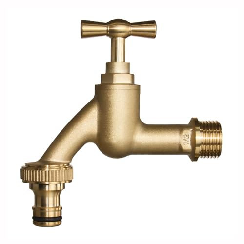 Vintage Wasserhahn Garten Antik Garten Wasserhahn aus Messing Wasserhahn aussen 1/2 Zoll Frostsicher Kaltwasserhahn Outdoor