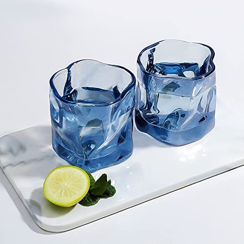 sjdoPulse Ensemble De 6 Verres À Whisky - Verres À Scotch Haut De Gamme - Verres À L'Ancienne - Verres À Vin en Cristal - Cadeau Origami pour Petit Ami Papa 200 ML (Type 3)