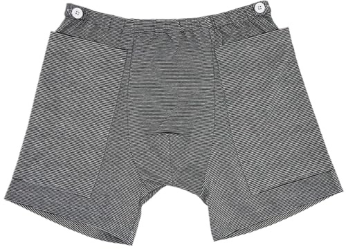M-Katheterhose für Männer, Katheterunterwäsche für Männer mit Elastik-Baumwollkatheterhose mit 2 Taschen versteckte Nephrostomie-Beutelkleidung für ältere Menschen, keine Urinbeutel, Katheterunterw
