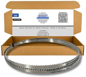 Birke® Uddeholm Schwedenstahl 1400 x 8 x 0,4mm Bandsägeblatt für Kurven- und Rundschnitte