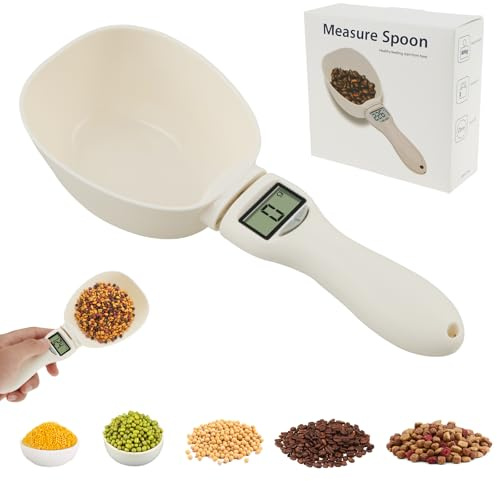XYTZHSAI Simple Digital Measuring Spoon Scale 4 in 1 Unit, 800g/1g High Precision, LED Display, Removable Handle, Ideal for Pet Food, Cooking & Baking, 23 9.2 5cm/9x3.6x1.96in