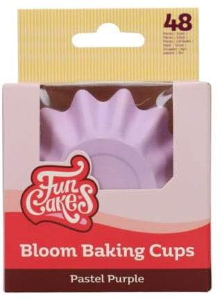 FunCakes Cápsulas para Hornear Bloom Violeta Pastel paquete de 48, Cápsulas para Cupcakes, Magdalenas, Muffins, Moldes Individuales, 8 cm, 48 Piezas