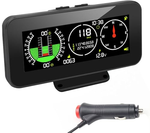 OBEST Auto Neigungsmesser offroad, head up display auto, Universal GPS tacho auto mit Übergeschwindigkeitsalarm Ermüdungswarnung, Kompass, Geschwindigkeitsmesser, Fahrzeuge SUV Offroadzubehör