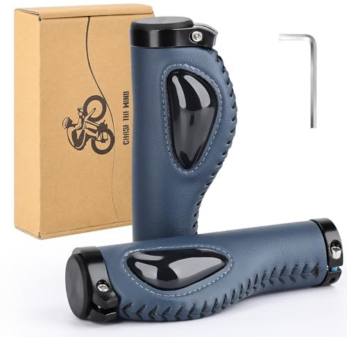 GXCROR Ergonomische Fahrradgriffe Mit Silikon-DäMpfung, Hochwertige Lenkergriffe aus PU-Material Anti-Rutsch Design, Beidseitig Verriegelbar für Mountainbike/Rennrad/Citybike