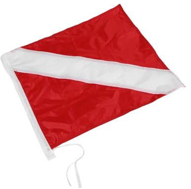 Toyvian Drapeau De Plongée Avec Mât De Renfort Amovible Pavillon De Plongée Pour Bateau Drapeau Avertissement Léger Et Portable