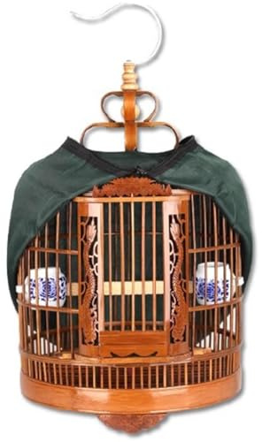 Handgeschnitzter Bambus-Vogelkäfig Drossel-Star-Papageienkäfig Komplettes Zubehör-Set Für Papageienkäfig Leicht Zu Tragende Vogelvoliere(Brown-A,33 * 33 * 47 cm)