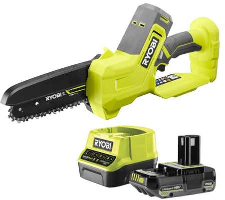 RYOBI 18 V ONE+ Akku-Astsäge RY18PS15A-120, Schwertlänge 15 cm, inkl. Akku und Ladegerät
