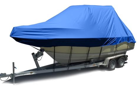 Telo Copri per Barca Tetto Rigido/T-Top, Copertura Protettiva per Barca in Tessuto Oxford 210D Impermeabile Resistente ai Raggi UV Copertura per Barche Jumbo,Blu,14ft to 16ft