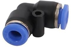 Casetlong 5 Piezas de conexión rápida de PVC de 6 mm, Conector de Bloqueo Deslizante, Codo Recto en T, Tipo Cruz, Sistema de nebulización, Junta de Acoplamiento, Herramienta neumática(Elbow)