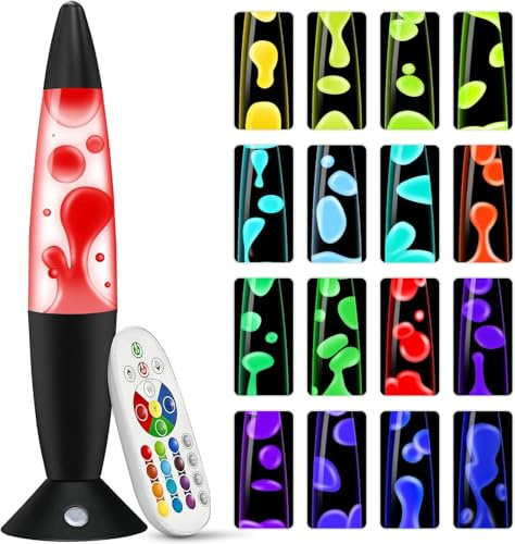 KIKILIVE Lampe multicolore mouvement liquide Lampe Ambiance – 13.5in Décor de Bureau Cinétique Anti-Stress, LED Éco-Responsable avec Télécommande, Art Cinétique Artisanal pour Détente/Bureau/Cadeau