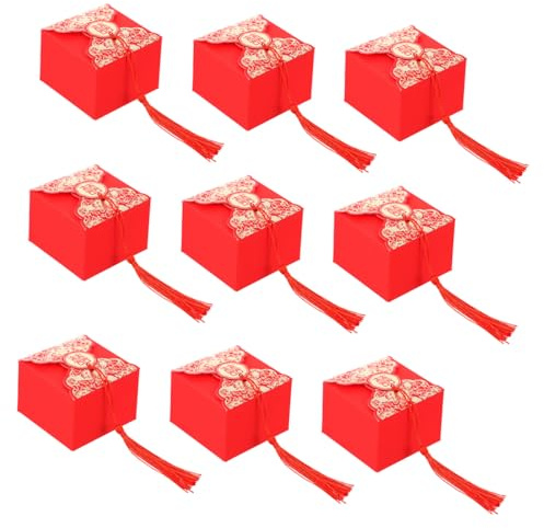PACKOVE 15stücke Bonbonboxen mit Quasten Geschenkverpackungsboxen für Hochzeit Valentinstag Kekse Pralinen Schokolade Kleine Geschenke und Mehr