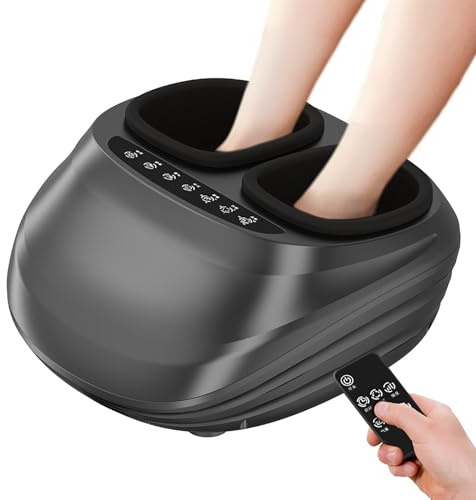 CHANGLKJ Massaggiatore Elettrico per Piedi, Apparecchio per Massaggio Shiatsu con Telecomando E Funzione di Riscaldamento, Intensità E modalità/Tempo di Massaggio Regolabili, Impastamento Profondo