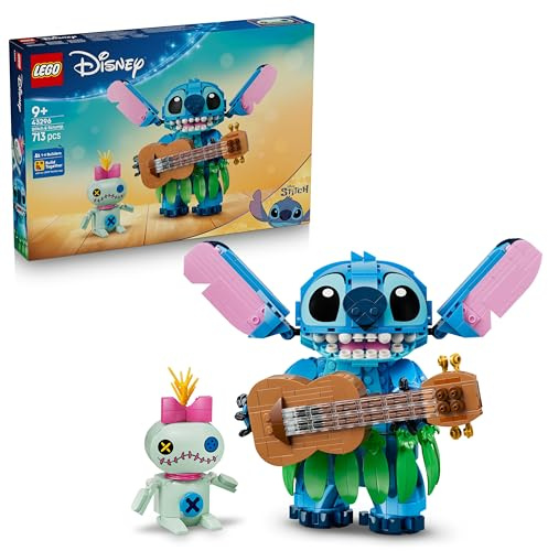 LEGO | Disney Stitch und Scrump - 2 Figuren mit Zubehör inkl. Ukulele als Zimmerdeko - Geburtstagsgeschenk für Mädchen, Jungen und Filmfans ab 9 Jahren - 43296