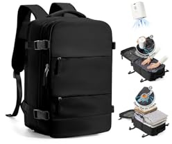 SZLX Zaino Ryanair 40x30x20 Sottovuoto con Pompa Zaino da Viaggio 40x30x20 Bagaglio a Mano Wizzair Donna Uomo Borsa da Cabina per Easyjet Adatto a Laptop da 14 Pollici Impermeabile per Lavoro