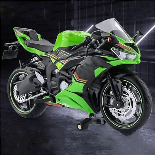 HFMXZHI Modello in scala di moto Modellino Di Moto 1/12 Per KAWASAKI Per NINJA ZX-6R Oggetti Decorativi, Regali Giocattoli Per Auto Collezione Modellini In Lega Pressofusa(Vert)