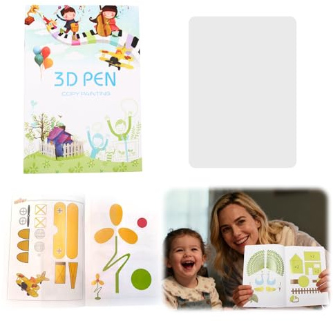 3D Stift Schablonen Set, 20 Blätter mit 40 Mustern und PVC Zeichenplatte