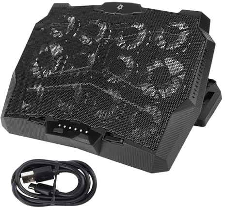 Almohadilla de refrigeración para portátil con 12 Ventiladores, Soporte refrigerador para portátil con Ventilador de Alta Velocidad de 3500 RPM, Almohadilla de refrigeración portát