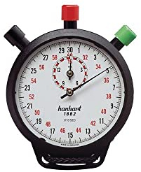 Hanhart Chronomètre « Amigo »– Le classique Noir ABS Robuste Anti-Chocs Ascenseur 1 Pierre 1/10 Sec. 15 Min.
